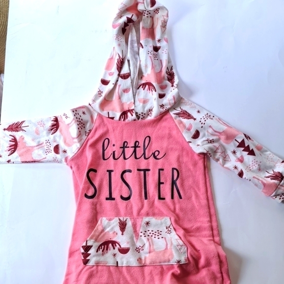 Big sister hooded onesie patpat 6-9months pink white long sleeve snap bottom - Picture 9 of 9